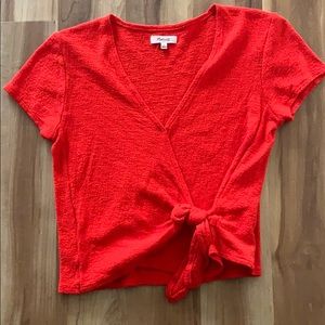Madewell short sleeved wrap shirt